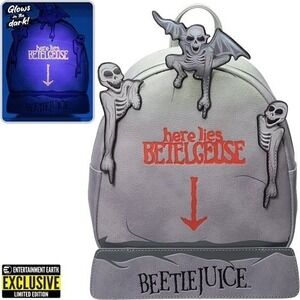 Loungefly Beetlejuice Tombstone Beetlegeuse Glow-in-the-Dark Mini Backpack Excl.